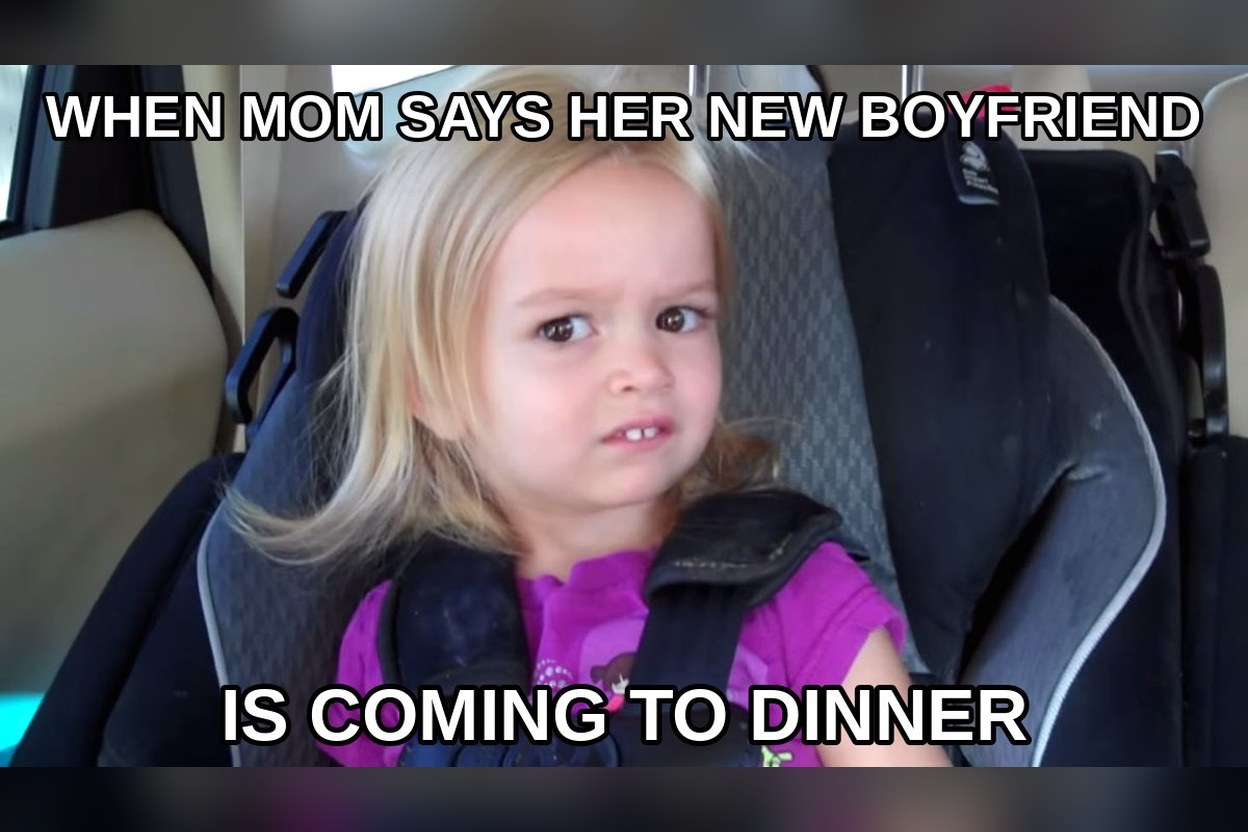 Side-Eye Chloe meme: a little girl giving a doubtful side-eye, captioned "When mom says her new boyfriend is coming to dinner"